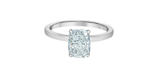 14K Gold Engagement Ring with Chevron Hidden Halo and Lab Grown Cushion Cut Diamond