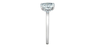 14K Gold Engagement Ring with Chevron Hidden Halo and Lab Grown Cushion Cut Diamond