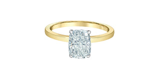 14K Gold Engagement Ring with Chevron Hidden Halo and Lab Grown Cushion Cut Diamond