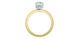 14K Gold Engagement Ring with Chevron Hidden Halo and Lab Grown Cushion Cut Diamond