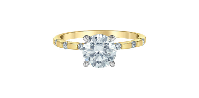 14K Yellow and White Gold Lab Grown Diamond Engagement Ring