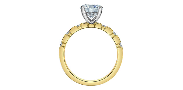 14K Yellow and White Gold Lab Grown Diamond Engagement Ring