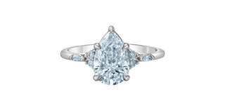 Platinum 2.19cttw Pear Shape Lab Grown Diamond Engagement Ring