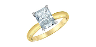 14K Gold Lab Grown 2.09cttw Round Cut Diamond Engagement Ring