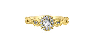 10K Yellow Gold 0.20cttw Gold Diamond Ring with Halo