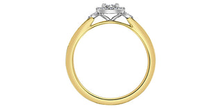 10K Yellow and White Gold 0.25cttw Diamond Ring with Halo