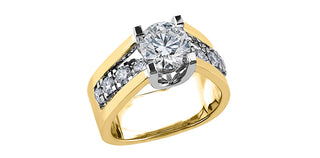 14K Yellow Gold 1.45cttw Canadian Diamond Engagement Ring