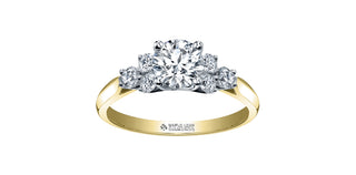 Anillo de compromiso de diamantes canadienses de 0,50 quilates en oro amarillo de 18 quilates, tamaño 6,5