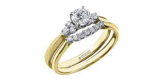 Anillo de compromiso de diamantes canadienses de 1,00 quilates en oro amarillo de 18 quilates, tamaño 6,5