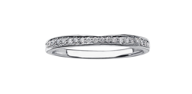 14K White Gold 0.08cttw Diamond Band