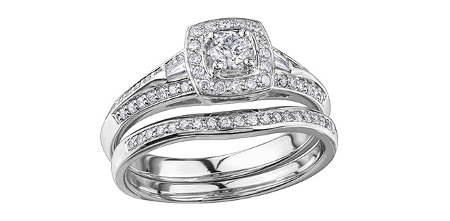 14K White Gold 0.08cttw Diamond Band