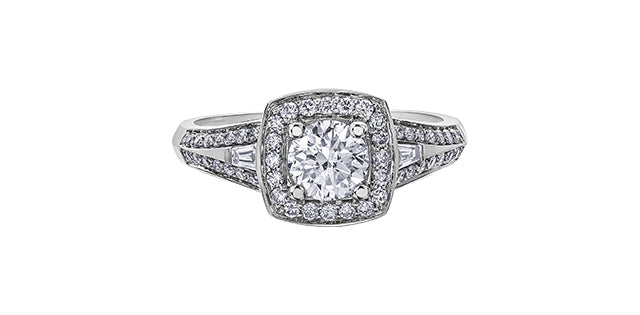 14K White Gold 0.95cttw Canadian Diamond Engagement Ring