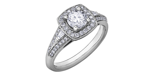14K White Gold 0.95cttw Canadian Diamond Engagement Ring