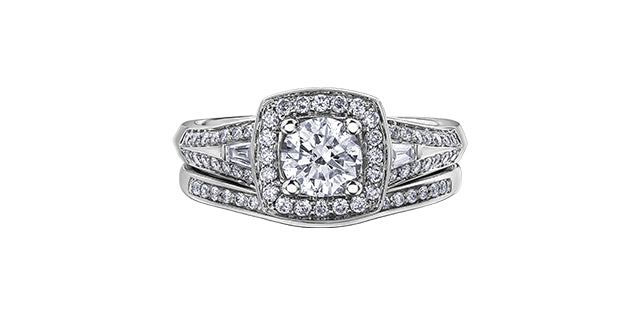 14K White Gold 0.95cttw Canadian Diamond Engagement Ring