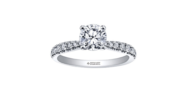 18K White Gold and Palladium 0.60cttw Canadian Diamond Engagement Ring