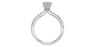 Anillo de compromiso de diamantes canadienses de 0,60 quilates en oro blanco de 18 quilates y paladio