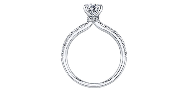18K White Gold and Palladium 0.80cttw Canadian Diamond Engagement Ring