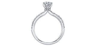 Anillo de compromiso de diamantes canadienses de 1,25 quilates en oro blanco de 18 quilates y paladio