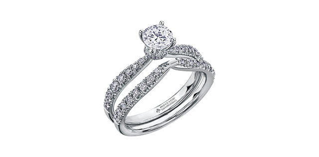 18K White Gold and Palladium 1.25cttw Canadian Diamond Engagement Ring