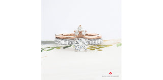 Anillo de compromiso de diamantes canadienses de 0,60 quilates en oro blanco de 18 quilates y paladio