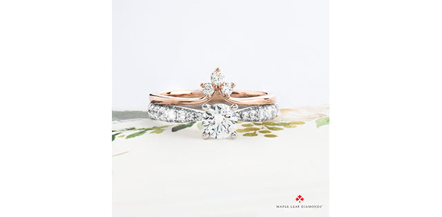 Anillo de compromiso de diamantes canadienses de 1,25 quilates en oro blanco de 18 quilates y paladio