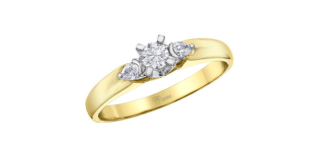 10K Yellow &amp; White Gold 0.25cttw Canadian Diamond Engagement Ring
