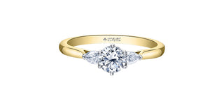 14K White & Yellow Gold 0.70cttw Canadian Diamond Engagement Ring