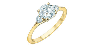 14k Yellow Gold 1.16cttw Lab Grown Canadian Diamond Ring