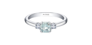 14k White Gold Aquamarine and Diamond Ring