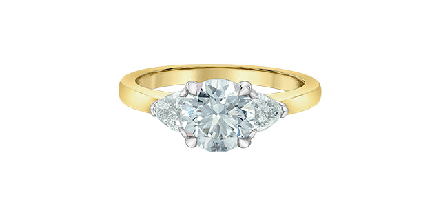 14K Yellow Gold 1.85 Cttw Lab Grown Round Cut Diamond Engagement Ring