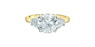 14K Yellow and White Gold 3.75Cttw Lab Grown Round Cut Diamond Engagement Ring