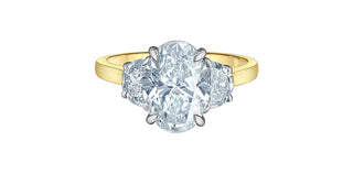 14K Yellow & White Gold Lab-Grown Diamond Ring