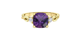 10K Yellow Gold with Amethyst Canadian Ring