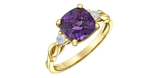 10K Yellow Gold with Amethyst Canadian Ring