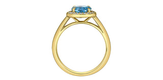 10K Yellow Gold Blue Topaz and Diamond Ring