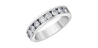 14K White Gold 1.00cttw Lab Grown Channel Set Diamond Anniversary Band