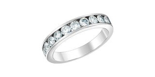 14K White Gold 0.50cttw Lab Grown Channel Set Diamond Anniversary Band