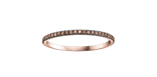 10K Rose Gold 0.10cttw Natural Brown Diamond Ring/Band