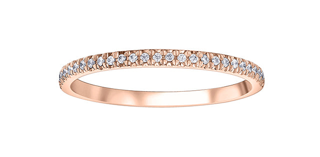 10K Rose Gold 0.15cttw Diamond Pave Ring, size 6.75