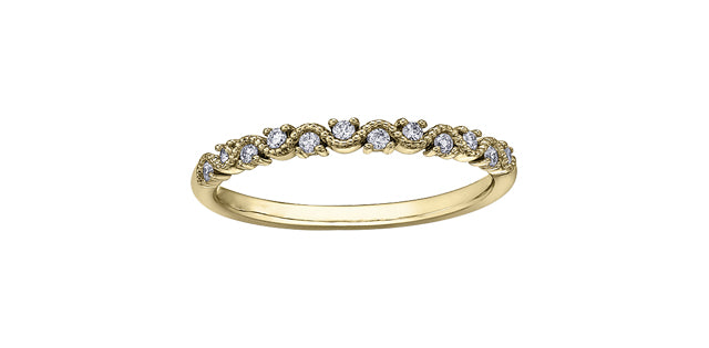 10K Yellow Gold 0.12cttw Diamond Ring