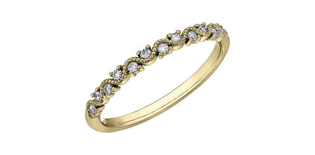 10K Yellow Gold 0.12cttw Diamond Ring