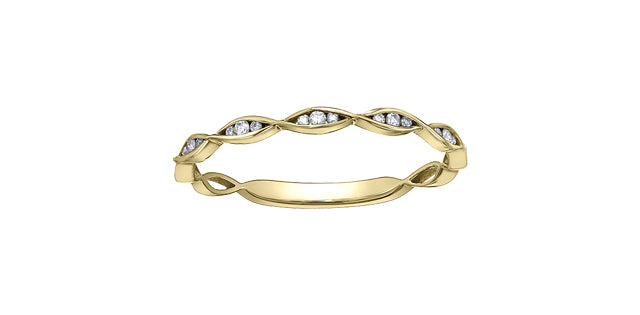 10K Yellow Gold 0.08cttw Diamond Ring