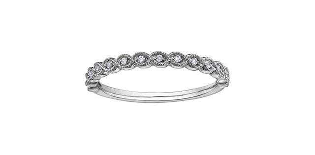 10K White Gold 0.07cttw Diamond Band