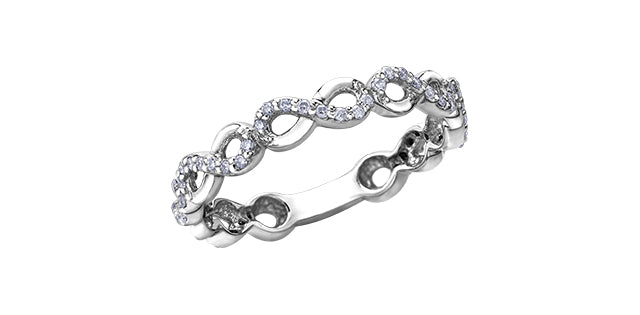 10K White Gold 0.15cttw Diamond Infinity Ring