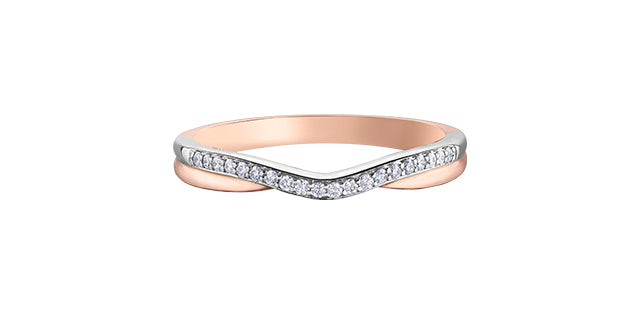 10K White &amp; Rose Gold 0.10cttw Diamond Ring