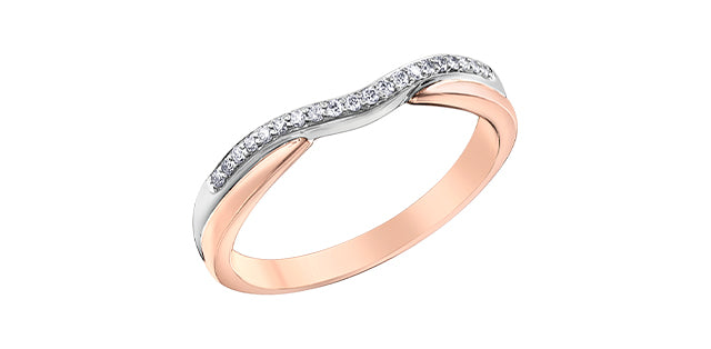 10K White &amp; Rose Gold 0.10cttw Diamond Ring