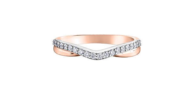 14K White &amp; Rose Gold 0.25cttw Diamond Ring