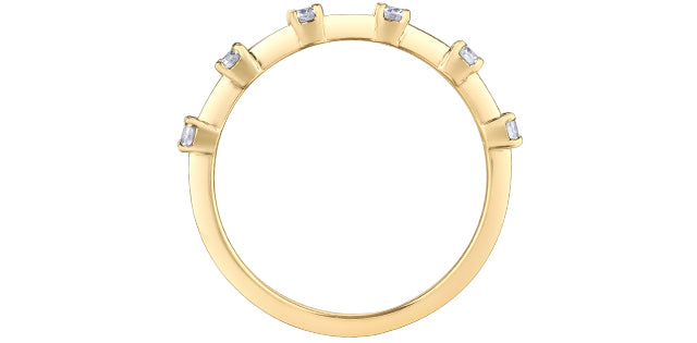 Anillo de diamantes canadienses de oro amarillo de 14 quilates de 0,25 quilates - talla 6,5