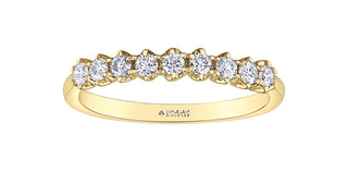 Anillo de diamantes canadienses de oro amarillo de 14 quilates de 0,36 quilates - tamaño 6,5