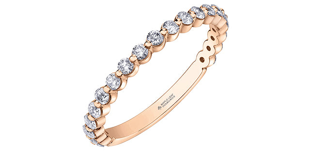 Alianza de diamantes canadienses de 0,60 quilates en oro rosa de 18 quilates - talla 6,5